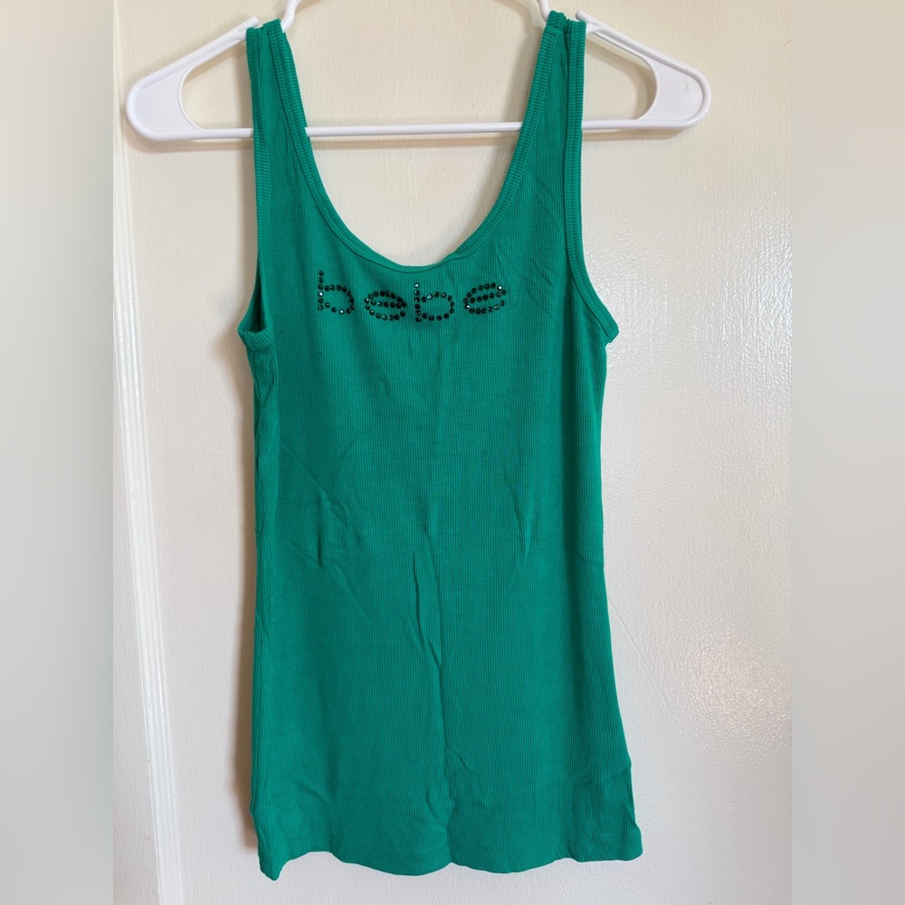 Bebe Teal Tank Top with Logo